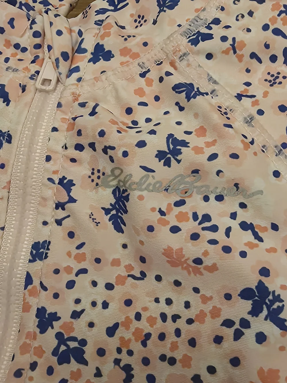 Eddie Bauer Pink and Navy Floral Kids Swim Rashguard